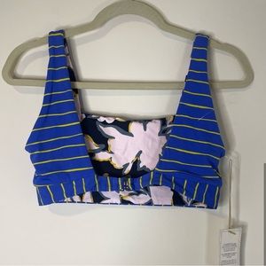 Maaji Reversible Bikini Top Stripes & Floral NWT XL